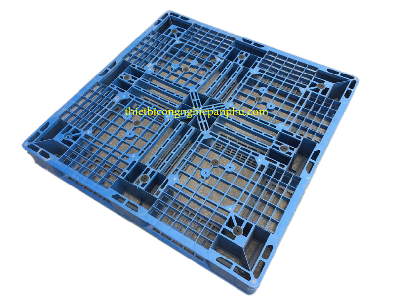 Pallet nhựa cũ KT 1100x1100x120mm (xanh dương)
