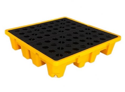 Pallet chống tràn dầu/hóa chất loại 4 thùng Phuy