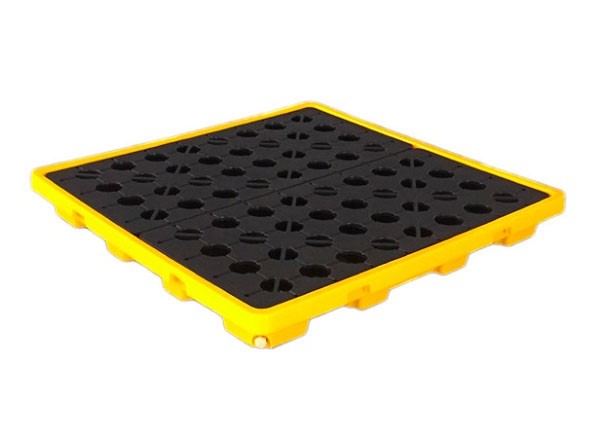 Pallet chống tràn cho 4 thùng phuy, loại thành thấp