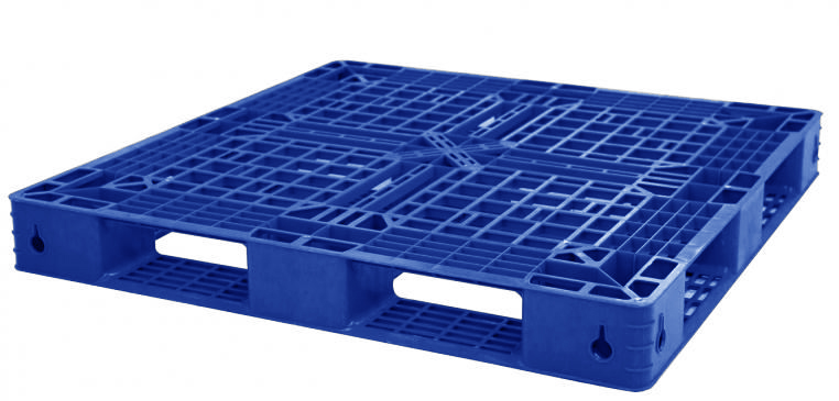Pallet nhựa liền khối KT 1100x1100x125 mm (xanh)