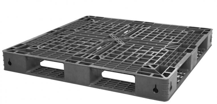 Pallet nhựa liền khối KT 1100x1100x125 mm (đen)
