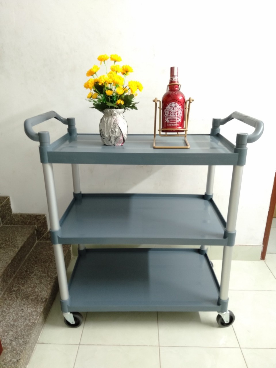 Xe đẩy thức ăn 3 tầng
