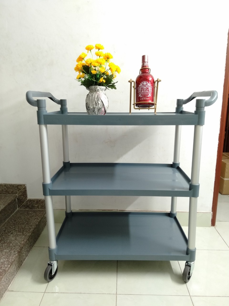 Xe đẩy thức ăn 3 tầng