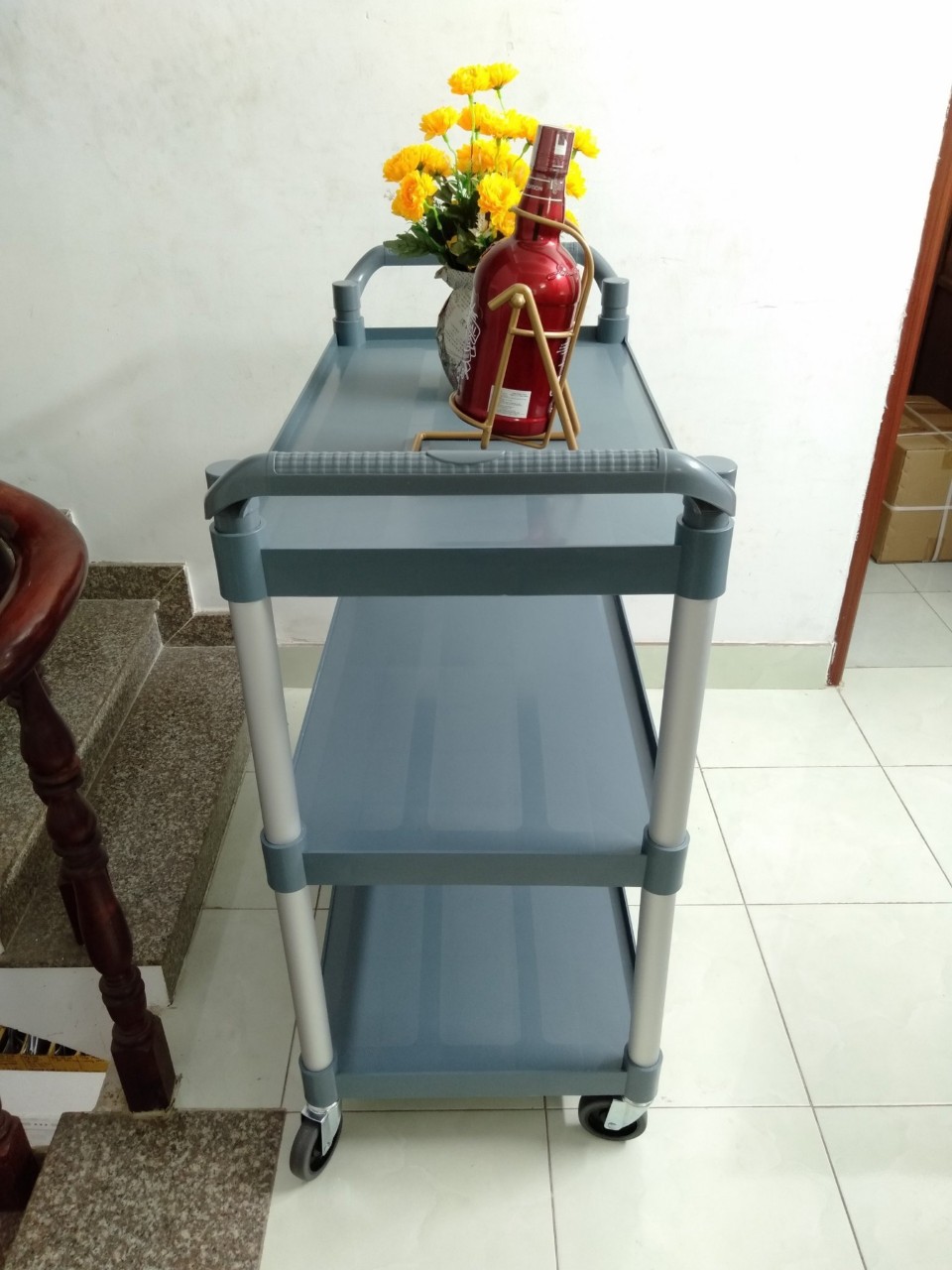 Xe đẩy thức ăn 3 tầng